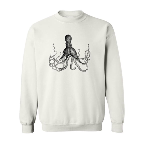 Octopus Pencil Drawing Sweatshirt Men -Image by Shutterstock, Male 3X-Large