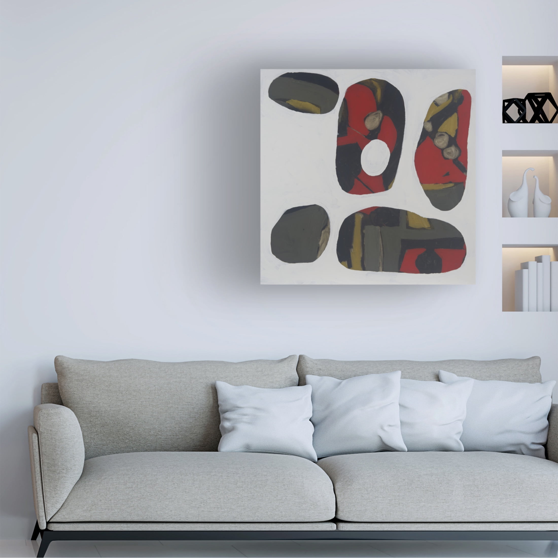 Canvas Wall Art - Erin McGee Ferrell 'Painted Stones II' Wall Art for Living Room, Bedroom, or Office Décor by Trademark Fine Art - 18 x 18 Inches
