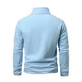 thumbnail image 4 of QHFBli Men's Loungewear Crewneck Sweatshirt Men Turtleneck Warm Zipper Coat Double Layer Winter Autumn Pullover Blue S, 4 of 5