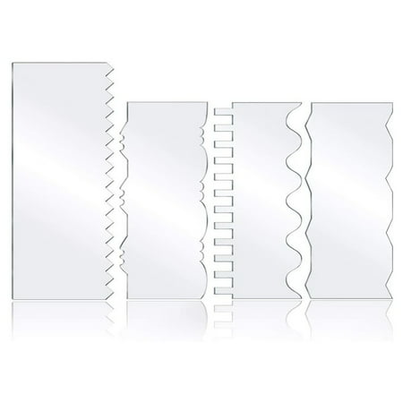 

4Pcs Transparent Acrylic Cake Scraper Kitchen Baking Tools Decorating Contour Comb Cake Edge Smoother Tool Pastry Cutter