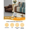 thumbnail image 5 of Teal Boho Stripes Couch Cover Sofa Covers 3 Cushion Sectional Couch, Modern Bohemia Brown Beige Texture Washable Sofa Covers Slipcover Sectional Sofa Cover, Furniture Protector 71"x150", 5 of 9