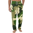 thumbnail image 2 of Men's Knitted Fashionable Printed Pocket Casual Pants, Camouflage Pajama Pants for Home, Sleep and Lounge Wear,Army Green,L, 2 of 8
