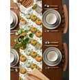 thumbnail image 2 of Orange Green Pumpkins Table Runner 72 Inches, Thanksgiving Botanical Leaves Bed Runner Dresser Scarves Tabletop for Indoor Outdoor Parties/Ceremony/Banquet, 13" x 72", 2 of 8