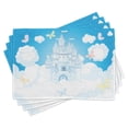 thumbnail image 1 of Ambesonne Tale Place Mats Set of 4, Castle Butterfly, Standard Size, White and Sky Blue, 1 of 6
