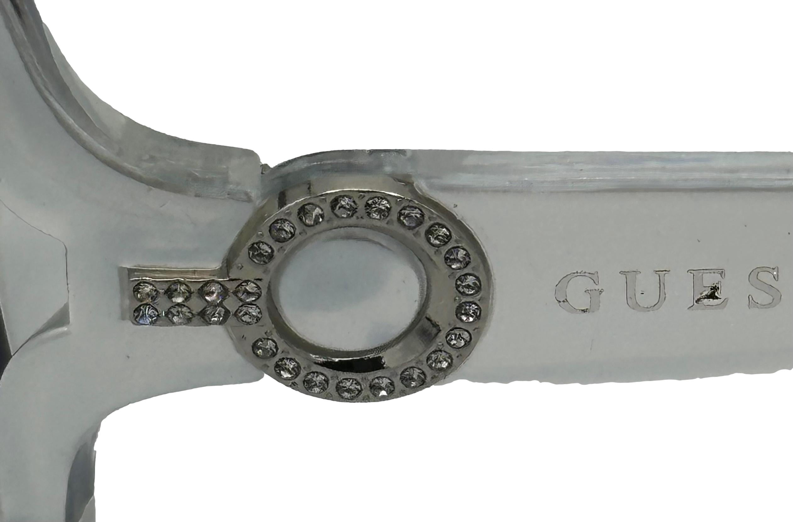 Guess Sunglass Womens White Oversized Square Plastic, Smoke Gradient GO00010 21W