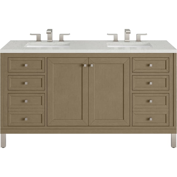 James Martin Vanities 503-V60d-3Ldl Chicago 60" Free Standing Double Basin Vanity Set -
