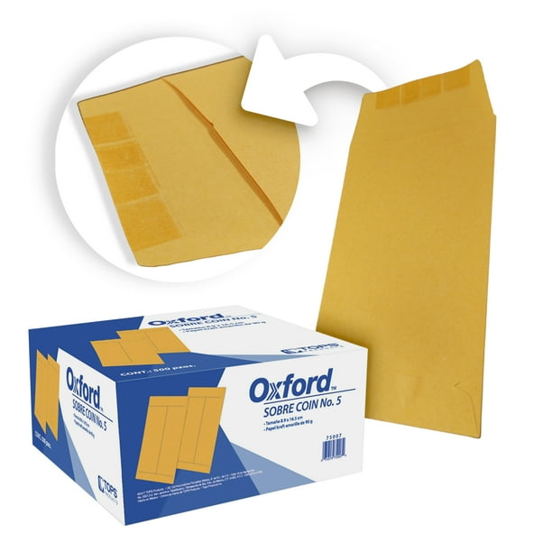 500 Piezas Sobre Coin Oxford 8.9 x 16.5 cm FARVISAN Oxford 500 Piezas