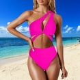 thumbnail image 2 of Sngxgn Women's 2 Piece High Waisted Wrap Spaghetti Strap Summer Swimsuit Bikini Set(Hot Pink,L), 2 of 4
