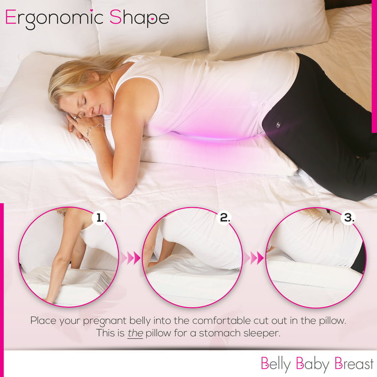 BellyBabyBreast Pregnancy Pillow for Stomach Sleepers , Maternity Pillow  Support for Baby and Belly , Pregnancy Body Pillow 