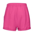 thumbnail image 7 of YMNXA Women's Summer Shorts Drawstring Elastic Waist Solid Color Wide Leg Comfortable Breathable Shorts With Pockets For Casual Daily Wear,Hot Pink,Xl, 7 of 7