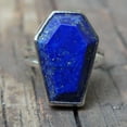 thumbnail image 2 of Lapis Lazuli Blue Gemstone Womens Ring, Natural 925 Sterling Silver Coffin Ring, Beautiful Ethnic Ring, Engagement Ring For Her, Anniversary Ring For Wife Ring (lapis-lazuli), 2 of 9