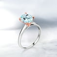 thumbnail image 4 of Gem Stone King 2.00 Ct Sky Blue Topaz 925 Silver and 10K Rose Gold Ring Ring (Size 8), 4 of 4
