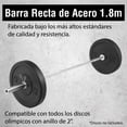 thumbnail image 4 of Barra Recta Olímpica 1.8 mts 2 Sujetadores Altera  BOZ0517 Para Discos 2" 600Lbs Fitness Cromada, 4 of 8