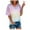 Pink-1, variant on Curve-Friendly V-Neck Gradient T-Shirt Women's Plus-Size Breathable Top with Artistic Print for Picnics Summer Events Blue-4 XXXXXL