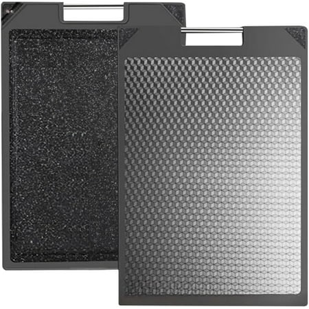 

MEIFLOUL Cutting Board with Sharpener Double-sided 304 Stainless Steel Cutting Board with Diamond for Meat Seafood and PP Board for fruit Vegetables. Reversible Kitchen Board with Handle.