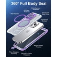 thumbnail image 4 of for iPhone 15 Pro Waterproof Case, [Built-in Lens & Screen Protector] [IP68 Underwater] [15FT Military Shockproof], Frosted Back Full Body Protection 15 Pro Phone Case 6.1", Purple, 4 of 12