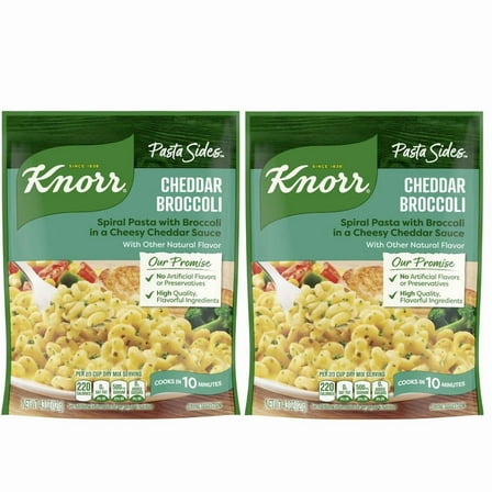 Knorr Pasta Sides Cheddar Broccoli Fusilli Made with No Artificial Flavors(2PACK)