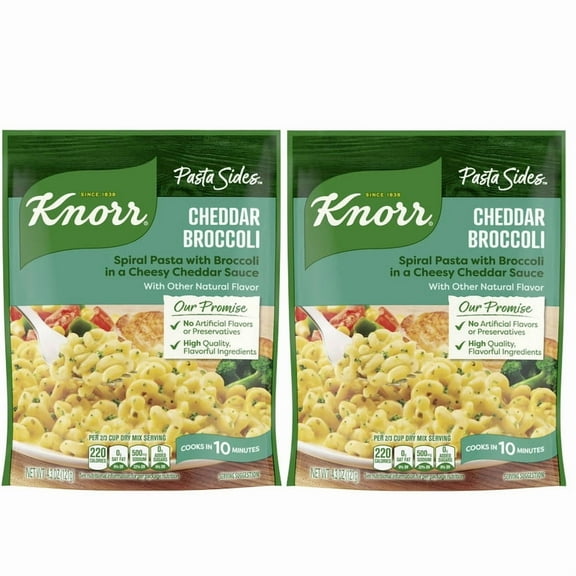 (2PACK)Knorr Pasta Sides Cheddar Broccoli Fusilli Made with No Artificial Flavors