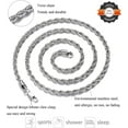 thumbnail image 2 of Leander Stainless Steel Chain 925 Silver Rope Chains 3-5mm Twist Rope Necklace 14-30 Inch, 2 of 6