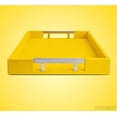 thumbnail image 5 of Home Redefined 17.5”x12” Rectangle Shagreen Faux Leather Decorative Serving Tray with Stainless Steel Metal Handles, Yellow, 5 of 7