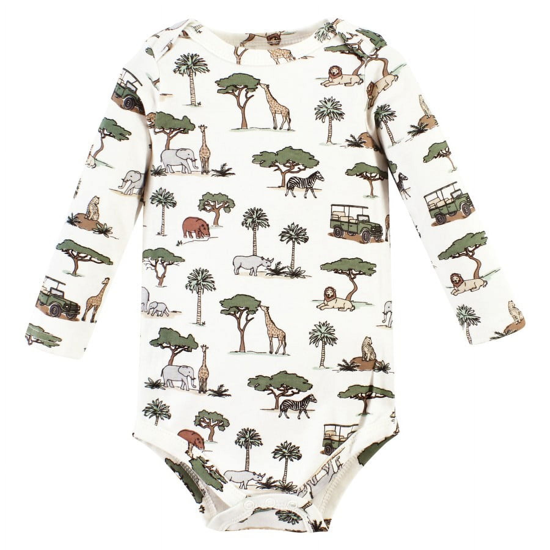 Hudson Baby Cotton Long-Sleeve Bodysuits, 3- Pack, Newborn- 24 Months