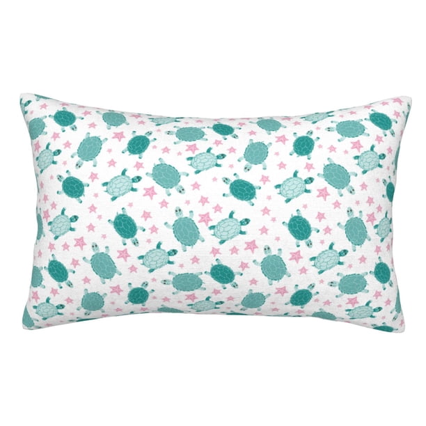 Fotbe Sea Turtle Funda de Almohada Decorativa Estilo Occidental, Lujo en Algodón, Fundas para Almohadas King, Cojín Estampado para Decoración del Hogar-16"x24"