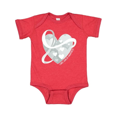 

Inktastic Lung Cancer Awareness White Ribbon Around Heart Gift Baby Boy or Baby Girl Bodysuit