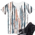 thumbnail image 4 of MaFYtyTPR Women's Short Sleeve Tops Trendy Casual Printed Loose Button-Up V-Neck Short Sleeve Women's T-shirts Khaki L, 4 of 5