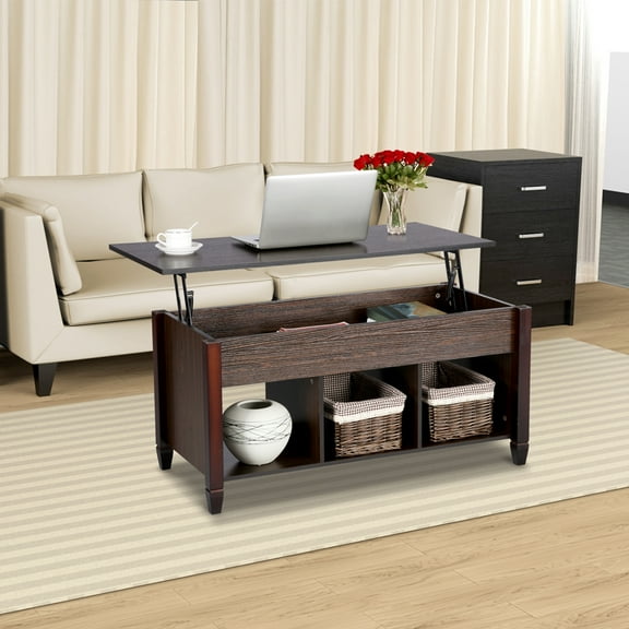 Alden Design Lift Top Coffee Table with 3 Storage Compartments, Multiple Sizes and Colors