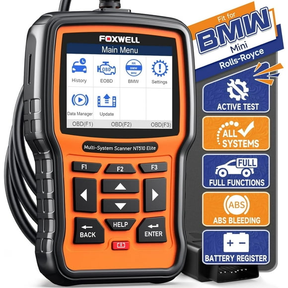 FOXWELL NT510 Professional Automotive Diagnostic Tool - All System Scan with Free Lifetime Updates