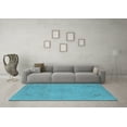 thumbnail image 3 of Ahgly Company Indoor Round Oriental Light Blue Industrial Area Rugs, 4' Round, 3 of 4