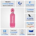 thumbnail image 5 of Coldest Sports Water Bottle - Straw Lid Bottle with Handle Leak Proof, Vacuum Insulated Stainless Steel, Double Walled, Thermo Mug, Tumbler (21 oz, Flamingo Pink), 5 of 8