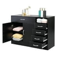 thumbnail image 1 of Zimtown Gabinete de almacenamiento independiente moderno, Gabinete de piso de baño, Gabinete de peluquero, Aparador de buffet de cocina, Gabinete de acento, Acabado negro Zimtown Contemporáneo, 1 of 8