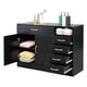 thumbnail image 1 of Zimtown Gabinete de almacenamiento independiente moderno, Gabinete de piso de baño, Gabinete de peluquero, Aparador de buffet de cocina, Gabinete de acento, Acabado negro Zimtown Contemporáneo, 1 of 8