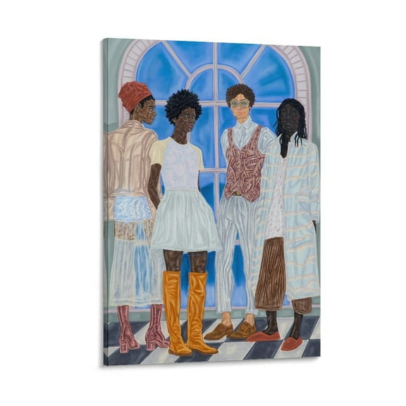 Toyin Ojih Odutola Visual Artist Painting Poster Wall Art Poster Scroll Canvas Painting Picture Living Room Decor Home 24x36inch(60x90cm)