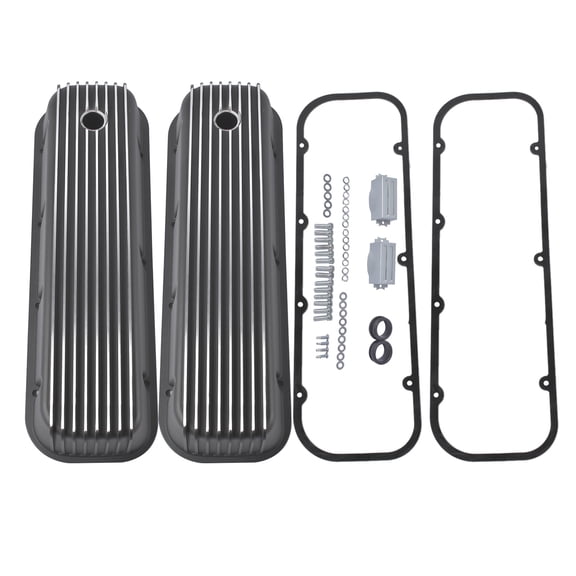 NEWZQ 2Pcs 3-11/16" Tall Finned Engine Valve Cover for Chevy BBC 396 402 454 502 1965-1995