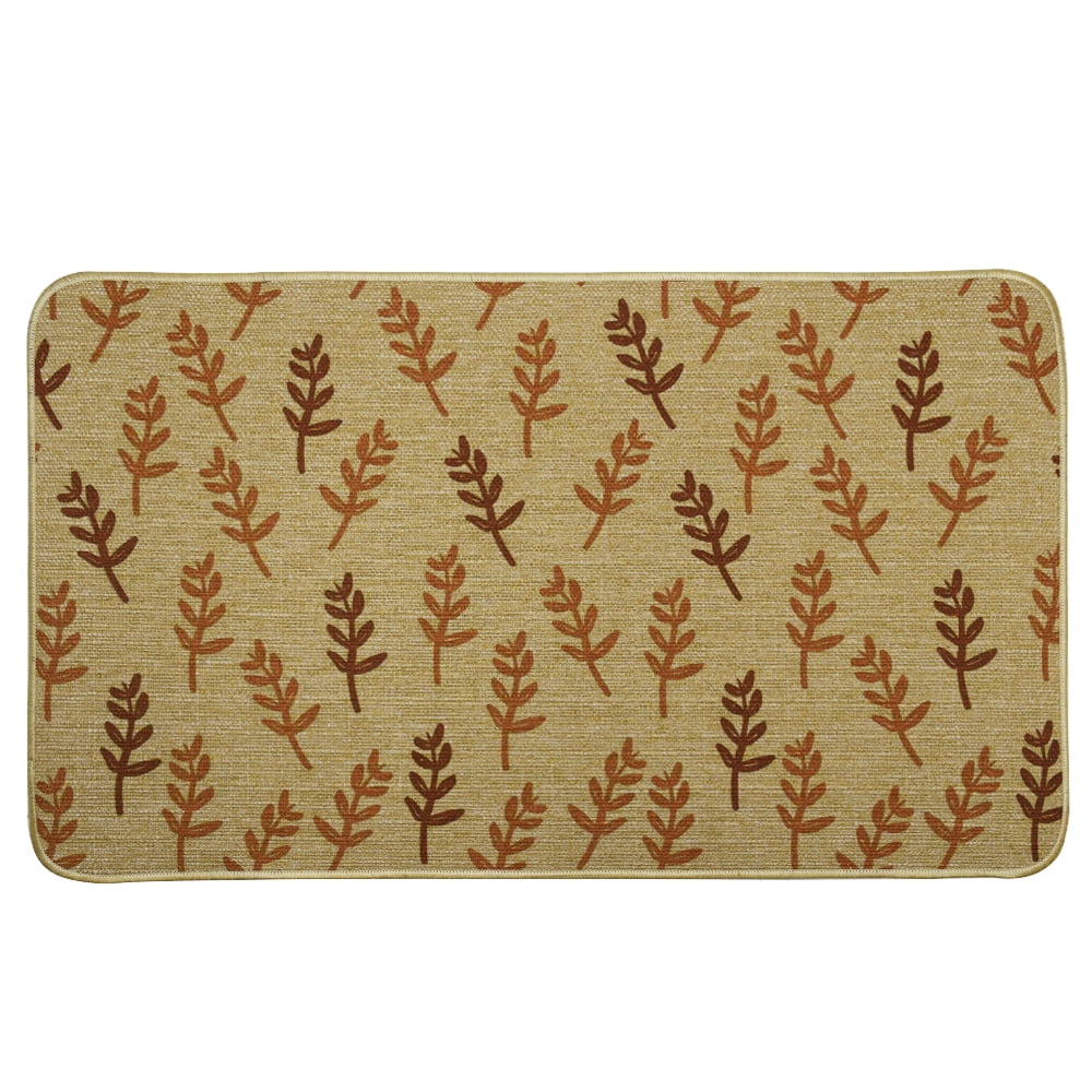 18 x 30 with Recycled Rubber Backing Harvest Fall Decor Welcome Door Mat with Leaves for Outdoor and Indoor Use