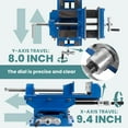 thumbnail image 6 of Cast Iron Cross Slide Drill Press Vise, 6.3 In Max Jaw Opening Compound Vise Cross Slide Mill, 11.4" X 11" X 6" Drill Press for Industrial Drilling, 6 of 7