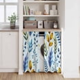 thumbnail image 6 of Blue Yellow Leaves Kitchen Curtain for Berdoom Living Room Cafe 45 Inch Length, Spring Botanical Leaf Farmhouse Watercolor Tiers Curtains Light Filtering Drapes Window Treatment 2 Panels 52"Wx45"L, 6 of 8