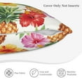 thumbnail image 5 of Bingfone Hawaiian Pineappl Linen Throw Pillow Covers Cushion Case Pocket Button Vintage Farmhouse Pillowcase for Sofa Couch Bed 16"x16", 5 of 9