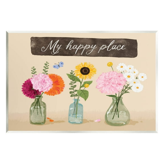 Stupell Industries My Happy Place Bouquets Graphic Art Unframed Art Print Wall Art, Design by Be Ni La