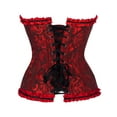 thumbnail image 7 of Plus Size Overbust Corset Sexy Shapewear Steel Boned Satin Corset Overbust Body Shaper Bustier Top for Women, 7 of 7