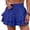 23# Blue, variant on Linen Ruffle Shorts for Women Baggy Elastic High Waisted Layered Shorts Casual Flowy Wide Leg Tiered Shorts Black M
