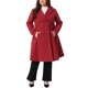 thumbnail image 2 of Abrigos de mujer de tallas grandes Agnes Orinda, con solapa de muesca, doble botonadura, elegante, abrigo de invierno en línea A, abrigo de guisante 2X burdeos, 2 of 4