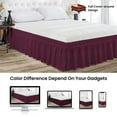 thumbnail image 5 of CCNY 24" Inch Drop Wrap Around Bed Skirt Alberta King Size 100% Microfiber Made Wine Color, 5 of 6