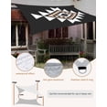 thumbnail image 4 of Black White Beige Boho Sun Shade Sail 12'x16' Rectangle Outdoor Shade Canopy, Western Geometric Aesthetic Porch Shades Outdoor Sun Blocking Screen, Sunshade Cloth Covers for Patio/Deck/Garden, 4 of 5