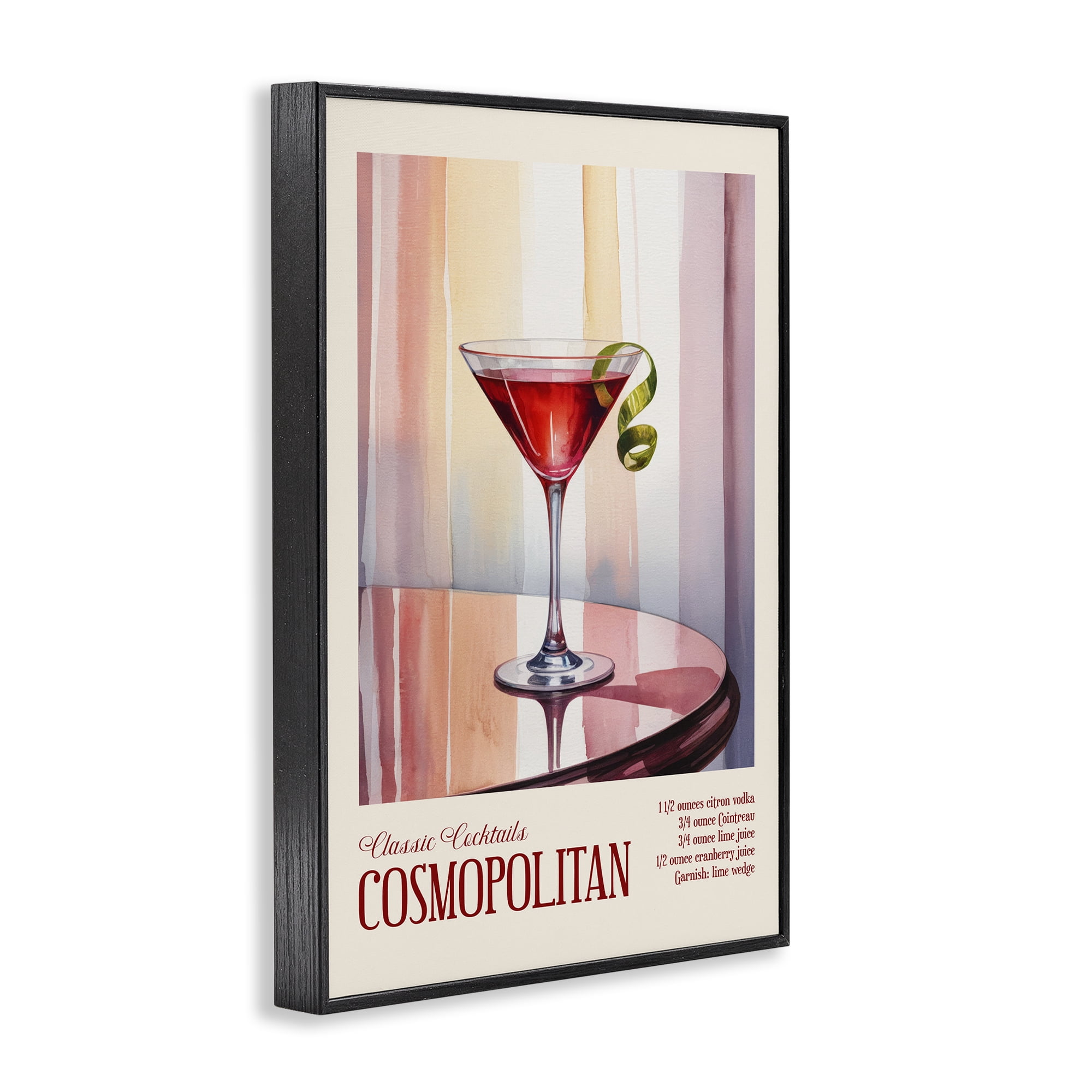 Stupell Industries Cosmopolitan on Reflective Table Black Framed Giclee Art, design by Andreas Magnusson