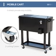 thumbnail image 3 of Outsunny 80 QT Rolling Refrigeration Bins Ice Chest en ruedas al aire libre de pie bebida refrigerador carrito para la fiesta, 3 of 4