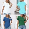 thumbnail image 5 of Women's T-shirt Crew Neck Short-sleeved Solid Color Pullover Tops S-XXL, 5 of 5