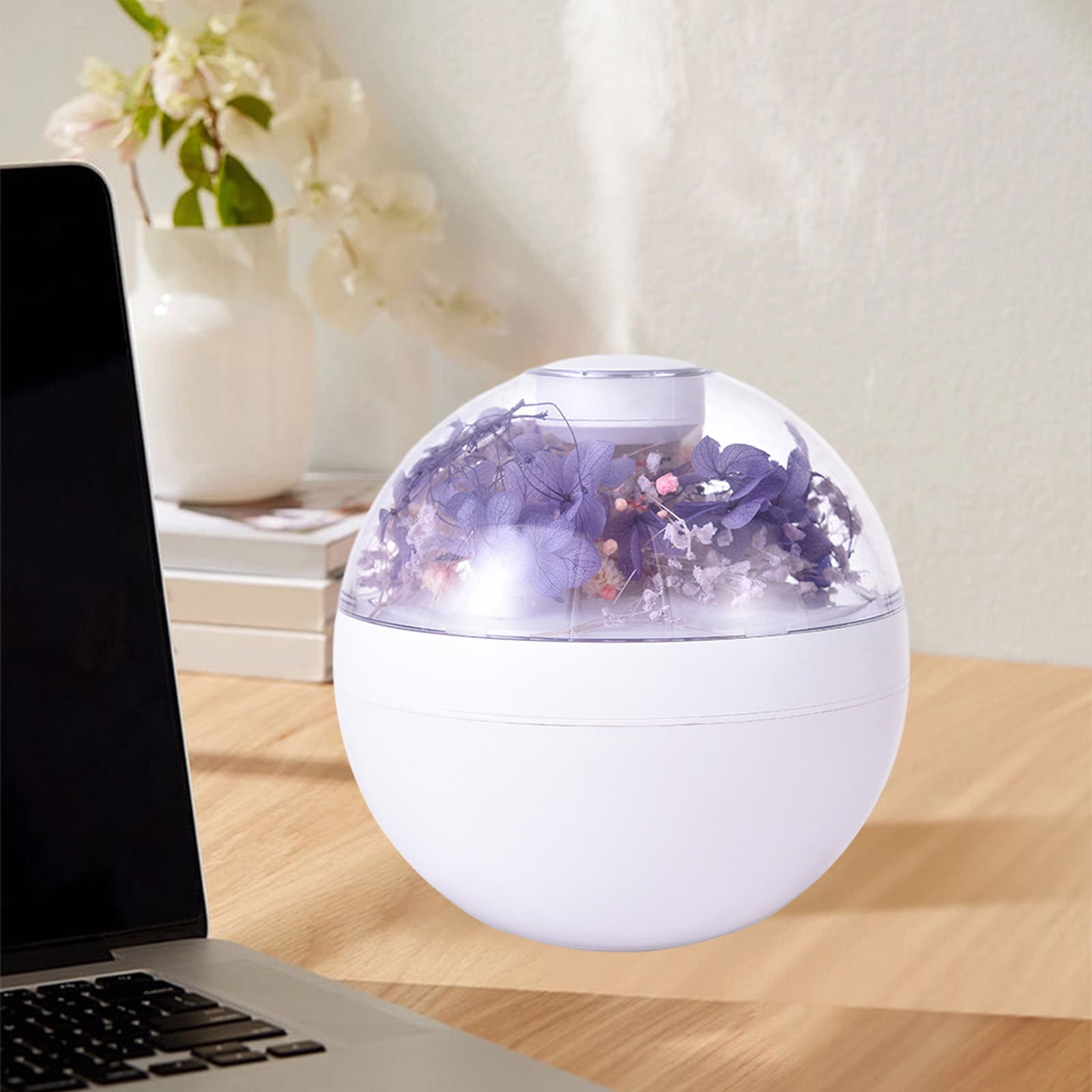 Humidifier for Bedroom,200Ml Everlasting Flower USB Aromatherapy Humidifier (Purple),for Baby Nursery and Plant
